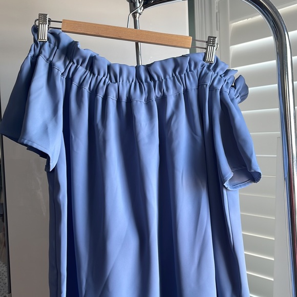 Pleione Denim Blue Off the Shoulder Dress Size L Nordstrom - Picture 4 of 7